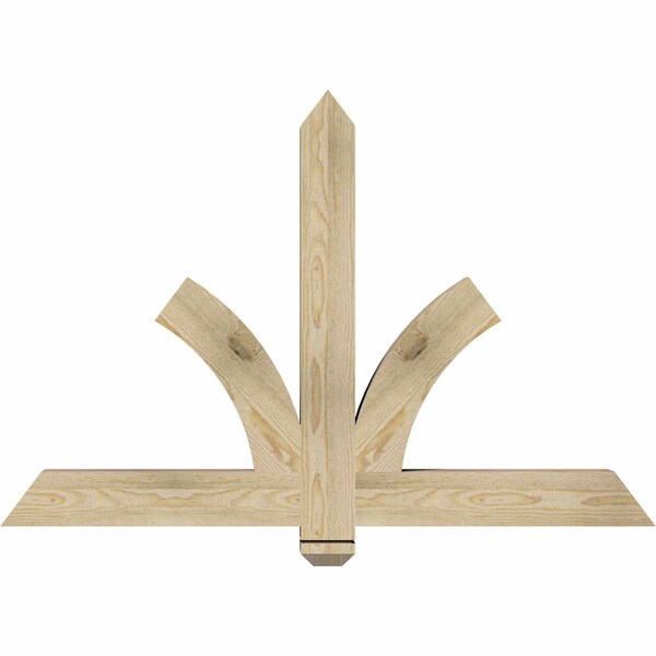 Ekena Millwork Redmond Rough Sawn Timber Gable Bracket, Douglas Fir, 48"W x 32"H x 4"D x 4"F, 16/12 Pitch GBW048X32X0404RED00RDF - main